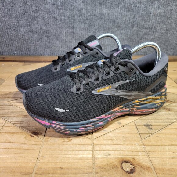 Brooks Ghost 15 Womens Shoes Size 8 Running Black Phlox Oriole Sneakers - Picture 2 of 12